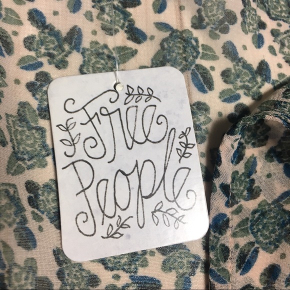 Free People Dress Blue, Green, & White w Ruffles - Picture 5 of 5